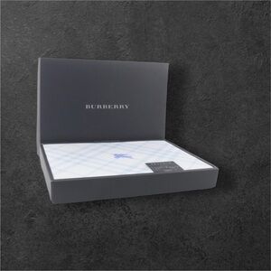 Burberry NIB Blue Nova Check Plaid Flat Sheet 55in x 95in